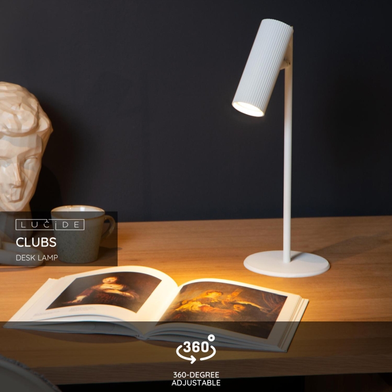 Lucide CLUBS - Stolná lampa - 1xGU10 - Biela